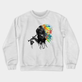 Indian Silhouette with Colorful Headdress Crewneck Sweatshirt